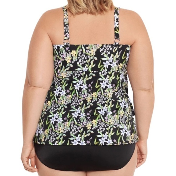 SWIM SOLUTIONS Multi Color Full Ruffled Prairie Dance One Piece Swimsuit - Picture 2 of 10